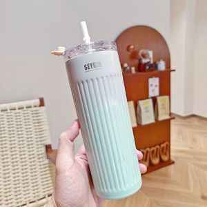 HECION Nouveau Design Bouteille D'eau Isolé Macaron Couleur Dégradé Couleur Couple Bureau Tasse À Café - Product Image 6