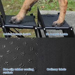 CANBO Outdoor Non-slip Pet Dog Folding Steps For SUV Dog Car Stairs Portable Steel Dog Ramp