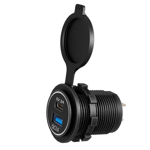 Chargeur rapide étanche IP65, entrée DC 12V-24V, QC3.0 USB-A Type C 5V 3.1A, prise de chargeur USB pour siège de bus, siège de fourgonnette, siège de camping-car - Product Image 1
