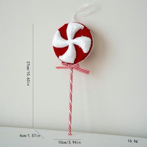 2025 nouveau rouge et blanc décoratif mousse canne à sucre sucette pendentif arbre de noël ornements décorations - Product Image 6