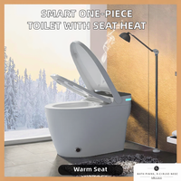 WC intelligent monobloc moderne en céramique avec siège chauffant, chasse d'eau par gravité, sortie en S ou en P, fixation au sol, pour femmes incluses