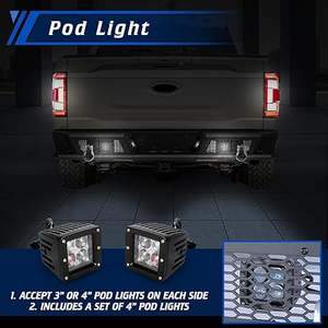 Pare-chocs arrière Winjet de style vente chaude adapté pour 2021 2022 <span class=keywords><strong>2023</strong></span> <span class=keywords><strong>Ford</strong></span> <span class=keywords><strong>F</strong></span>-<span class=keywords><strong>150</strong></span> NF103B103 - Product Image 6