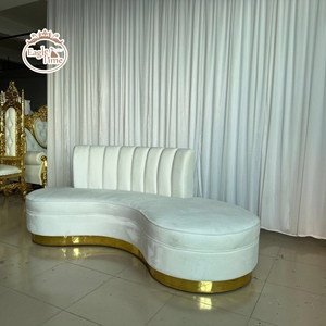 Barato, decoración moderna personalizada, terciopelo con mechones italianos, decoración de acero inoxidable, sala de estar, recepción de Hotel, sofá Loveseat - Product Image 1