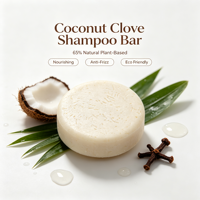 Shampooing solide naturel à la noix de coco et aux clous de girofle, sans plastique, zéro déchet, végan et sans cruauté animale
