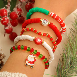 Nuevo producto transfronterizo, Conjunto Europeo Americano, regalo de Navidad de Papá Noel, pulsera de aleación hecha a mano colorida a la moda - Product Image 4