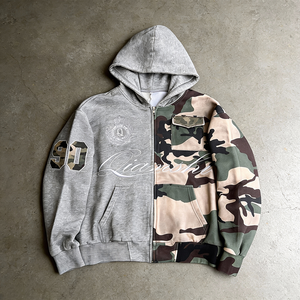 High Quality Drop Shoulder Heavyweight Camo Zipper <b>Hoodie</b> Designer Custom Logo Embroidery Oversized <b>Zip</b> <b>Up</b> <b>Hoodie</b> Manufacturers - Product Image 1