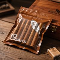 Sachet personnalisé avec logo imprimé, petit emballage pour cigares, fermeture à glissière, sécurité, gaufrage, sac à tabac, étui à cigares, humidor transparent