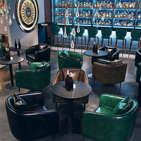 Ensemble de mobilier de bar à vin de luxe, club de nuit commercial, canapé en cuir personnalisé, sièges de stand, bistro, cocktail, salon VIP, fauteuil