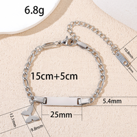 Bracelets à breloques rectangulaires en forme de papillon plaqués or rose tendance en acier inoxydable Ywyougang pour enfants