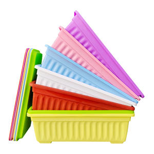 Classique rectangulaire Mini intérieur extérieur jardin <span class=keywords><strong>fleur</strong></span> planteur décoration de la maison en plastique céramique-comme Pot de plante en multitaille - Product Image 4