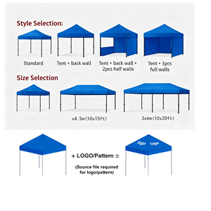 Carpas Plegables Personalizadas <span class=keywords><strong>para</strong></span> Exteriores con Marco <span class=keywords><strong>de</strong></span> Aluminio <span class=keywords><strong>de</strong></span> 10x10 pies, Carpas Publicitarias <span class=keywords><strong>para</strong></span> Ferias Comerciales y Eventos - Product Image 2