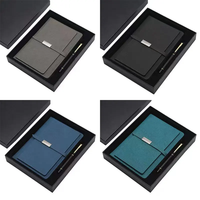 Ensemble de carnet et stylo en cuir PU de luxe personnalisé, porte-cartes de visite, journal avec logo personnalisé pour l'école, le bureau, cadeau
