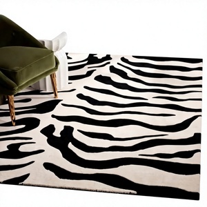 ITHL Custom Zebra Designed & Size 100% Wool Hand Tufted Floor Carpets/ Handmade Carpet - Product Image 1