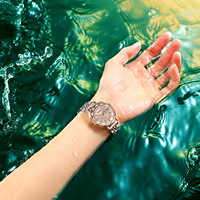Jam Tangan Wanita POEDAGAR 3013, Merek Fashion, Quartz, Tahan Air, Tampilan Tanggal dan Hari, Mewah, Warna Rose Gold, untuk Wanita, Cocok untuk Hadiah