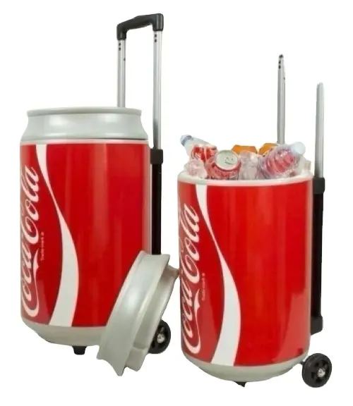 HS plastic cooler 19L allibaba ice chest Cans Shape Bucket with Trolley wheels cooler with logo promotion food cooler