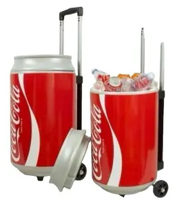 HS plastic cooler 19L allibaba ice chest Cans Shape Bucket with Trolley wheels cooler with logo promotion food cooler