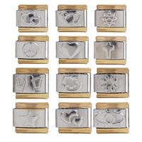 Bracelet à breloques italien DIY en acier inoxydable, maillons étoile et cœur, bracelet modulaire interchangeable, cadeau créatif pour femmes et filles