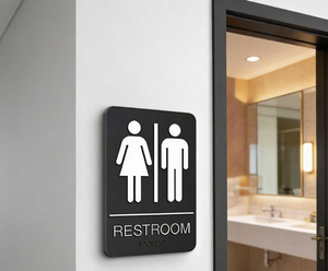 Nouvelles Plaques de Porte Personnalisées 2026 en Acier Inoxydable pour Toilettes Intérieures <span class=keywords><strong>avec</strong></span> Braille – Décoration et Publicité - Product Image 2