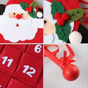 <span class=keywords><strong>Calendario</strong></span> de Adviento Navideño Colgante de Fieltro 3D, <span class=keywords><strong>Calendario</strong></span> de Cuenta Regresiva de Papá Noel de Fieltro con 24 Bolsillos de Almacenamiento para Decoración Navideña del Hogar - Product Image 6