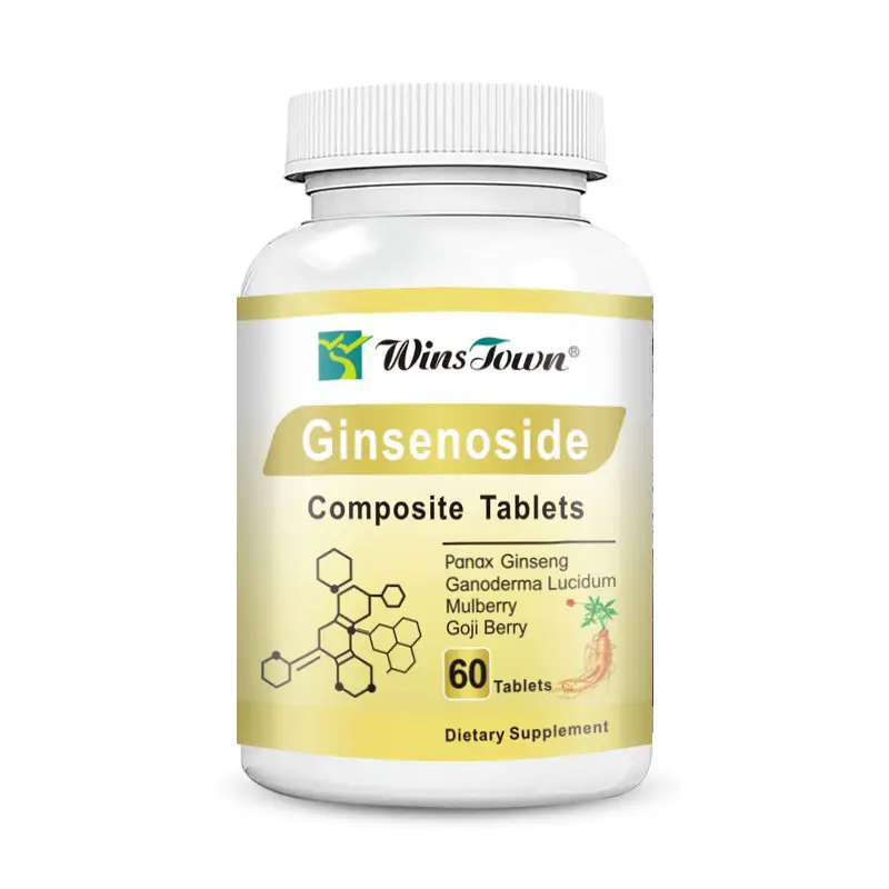 Ginsenoside Samengestelde Tablet Panax Ginseng Veganistische Kruiden Organische Natuurlijke Voeding Goji Gezondheid Revitaliseren Kracht Voedingssupplement