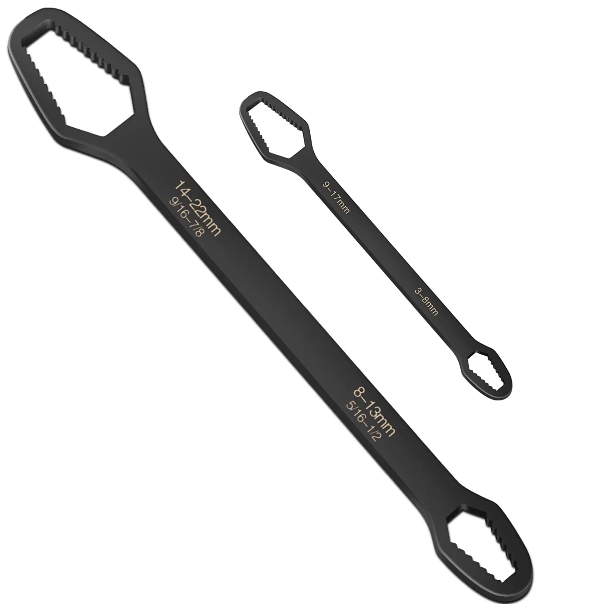 Universal Wrench, 3-17mm & 8-22mm Universal Torx Wrench, Double-ended Self-tightening Adjustable