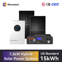 Kit de système solaire 7,2 kW avec panneaux solaires, kit de système d'énergie solaire, système hybride pour la maison