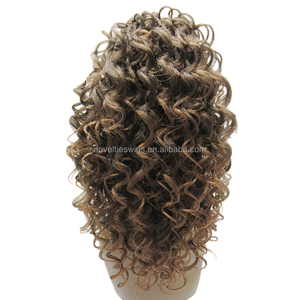 Postizo de Cabello Largo y Ondulado con Cordón Ajustable y Trenza para Mujeres Negras - Product Image 1