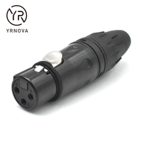 Connecteur audio femelle XLR à 3 broches Fiche canon PVC pour haut-parleurs Lecteurs DVD Microphone mâle compatible stéréo Prise XLR à 3 broches