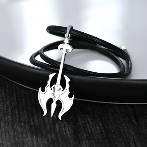 <span class=keywords><strong>925</strong></span> in <span class=keywords><strong>argento</strong></span> Sterling collana pendente con lancia teschio in stile Punk gotico catena in pelle processo di annerimento collana gioielli per uomo - Product Image 3