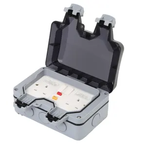 Weatherproof switch IP66 Outdoor with UK RCD Socket and switches