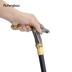 ไม้เท้าหัวมังกรรูเฟิงเป่า ดีไซน์โลหะสีดำทอง ทันสมัยสำหรับผู้ชาย - Product Image 3