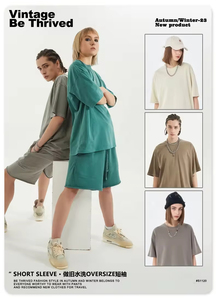 Custom Logo DTG 100% Cotton Heavyweight Streetwear T-Shirt for Men Drop Shoulder Oversized Vintage Acid Wash Short Length - Product Image 3