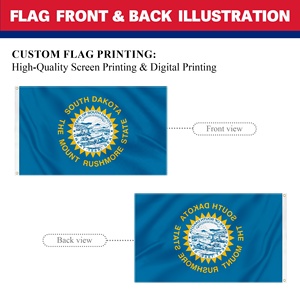 Bandera del estado de Dakota del Sur de 3x5 pies, superventas, bandera personalizada con doble costura de poliéster y ojales de latón para eventos deportivos, desfiles y espectáculos. - Product Image 2