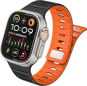 Bracelet en silicone respirant et anti-transpiration à boucle pression, style sport et mode, pour montres connectées Apple Watch Series 10, 9, 8 – Qualité d'origine usine - Product Image 6