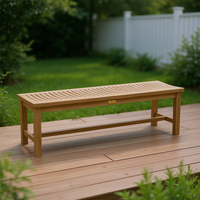 Madison 59 Zoll Rückenfreie Gartenbank aus Holz Zeitgenössische Outdoor-Möbel für Terrasse und Garten