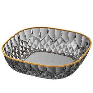 Assiette de fruits secs transparente haut de gamme maison moderne salon Table basse Snack assiette pour hôtel réception assiette de bonbons utilisation - Product Image 1