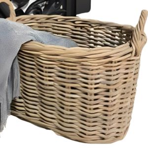 Panier de rangement en rotin fait main, écologique, multifonctionnel, design détachable, type sol, pour salle de bain, armoire, organisateur de vêtements - Product Image 1