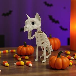 हेलोलीन प्लास्टिक कुत्ते कंकाल की मूर्ति स्मूली बैठने वाली पिल्ला टेबल प्रेतवाधित घर सजावट - Product Image 6