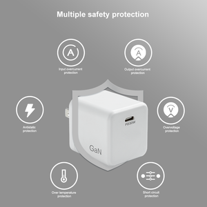 Chargeur Hi-Q Type C + USB GaN PD 30W double Port chargeurs de couleur blanche Protection contre les surcharges - Product Image 6