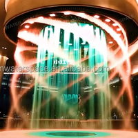 Fontaine à eau LED à économie d'énergie, en acier inoxydable, intérieure et extérieure, télécommande, rideau d'eau moderne, patio
