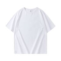 T-shirt personnalisé pour homme de grande taille, en coton 100% de haute qualité, poids lourd 230 g/m², col rond, imprimé et brodé, uni