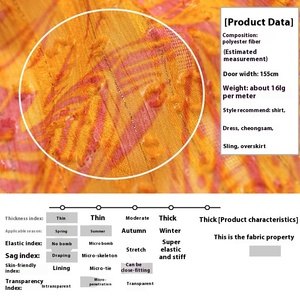 Jacquard naranja <span class=keywords><strong>Rosa</strong></span> 100% poliéster tela contraste Color impreso para verano Hanfu Cheongsam vestido tejido trama hogar Textiles B - Product Image 3