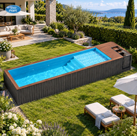 Piscine hors sol en conteneur de 9,6 m, coque de piscine en fibre de verre pour jardin, piscine modulaire préfabriquée sur mesure