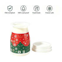 Gobelet en plastique jetable moulé par IML pour dessert de Noël, emballage pour fête de fin d'année