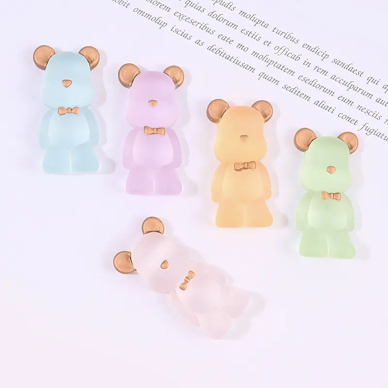 UV Design Big Bear Slime Charms 5 Colors Nail Charm Croc Animal DIY Accessories for DIY Craft Making