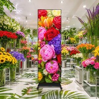 Afficheur numérique LED pliable GOB P1.5 pour intérieur, HDR10, luminosité 600 nit, support sur pied, lecture en boucle automatique, écran publicitaire