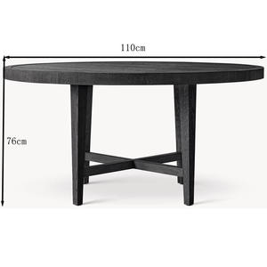 Tavolo da pranzo allungabile in legno massello americano Set nero minimalista stile metà secolo mobili per ristoranti appartamenti - Product Image 2