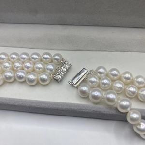 סיטונאי 6a כיתה 7-8 מ "מ עגולה שרשרת פנינים טבעית לבנה מים מתוקים מתורבתות פנינים באיכות גבוהה - Product Image 4