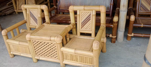 Bamboo Traditional Design <b>Stackable</b> Lightweight Durable <b>Outdoor</b> Garden Dining Table and <b>Chair</b> Set for Farmhouse and Hotel Use - Product Image 4