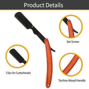 Rasoir manuel transfrontalier pour hommes lame pliante support de rasoir changeant outil en forme de tête d'huile rasoir de coupe bricolage <span class=keywords><strong>à</strong></span> la maison - Product Image 4